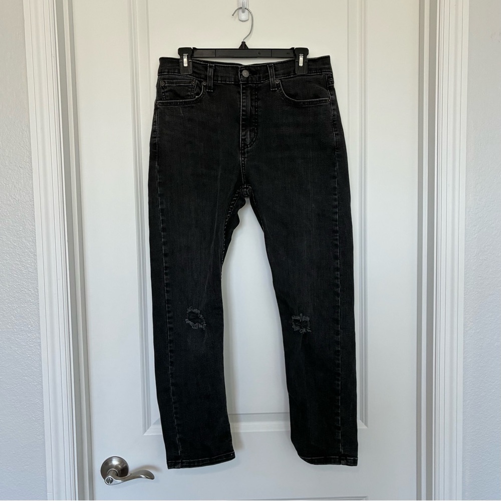 Levi Men's 510 Black Distressed Jeans W32 L29 Casual Everyday Denim